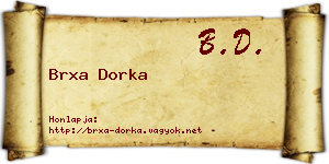 Brxa Dorka névjegykártya
